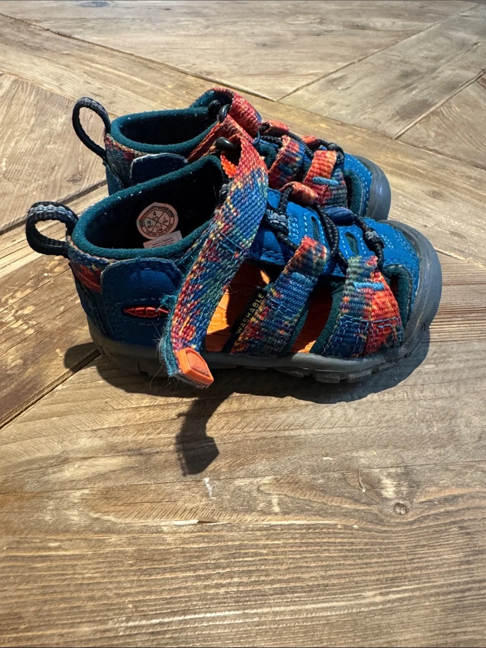 KEEN Kids Blue Sport H2 Sandals with Orange Accents Toddler Size 4